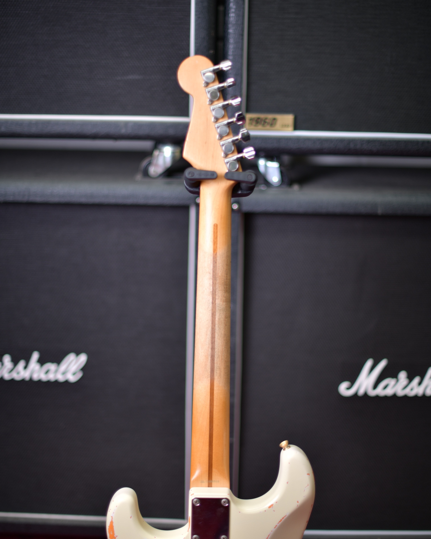 Fender Japan Olympic White over Capri Orange Stratocaster MIJ 1997