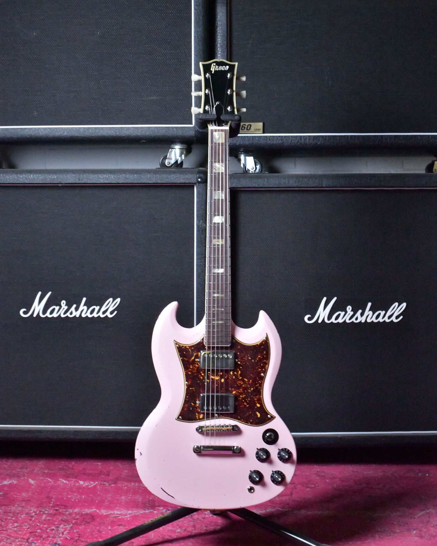 Greco 1975 SG-360 Made in Japan Shell Pink Nitro Relic