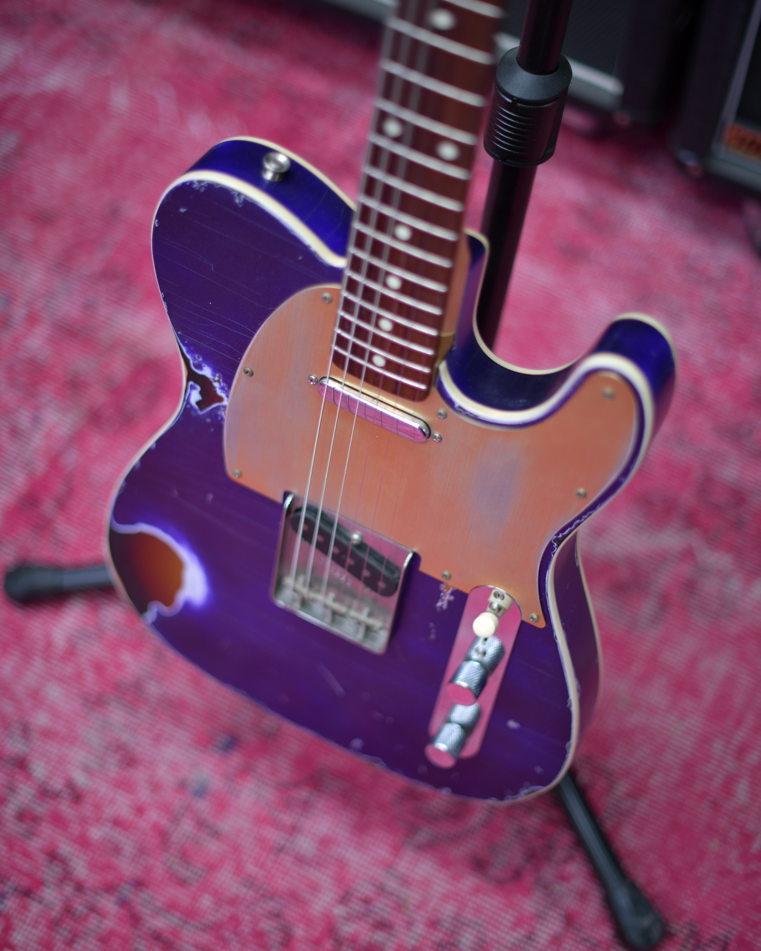 Fender Japan Telecaster Custom A Serial Purple Sparkle Heavy Relic