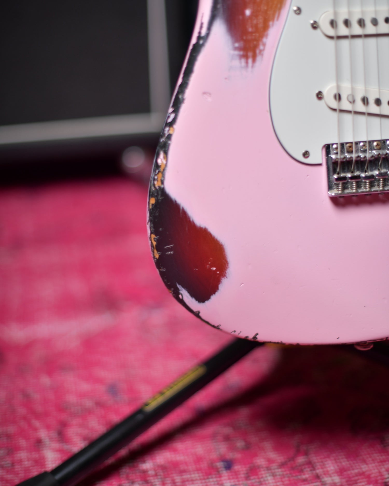Kimbara Stratocaster Shell Pink over Sunburst MIJ