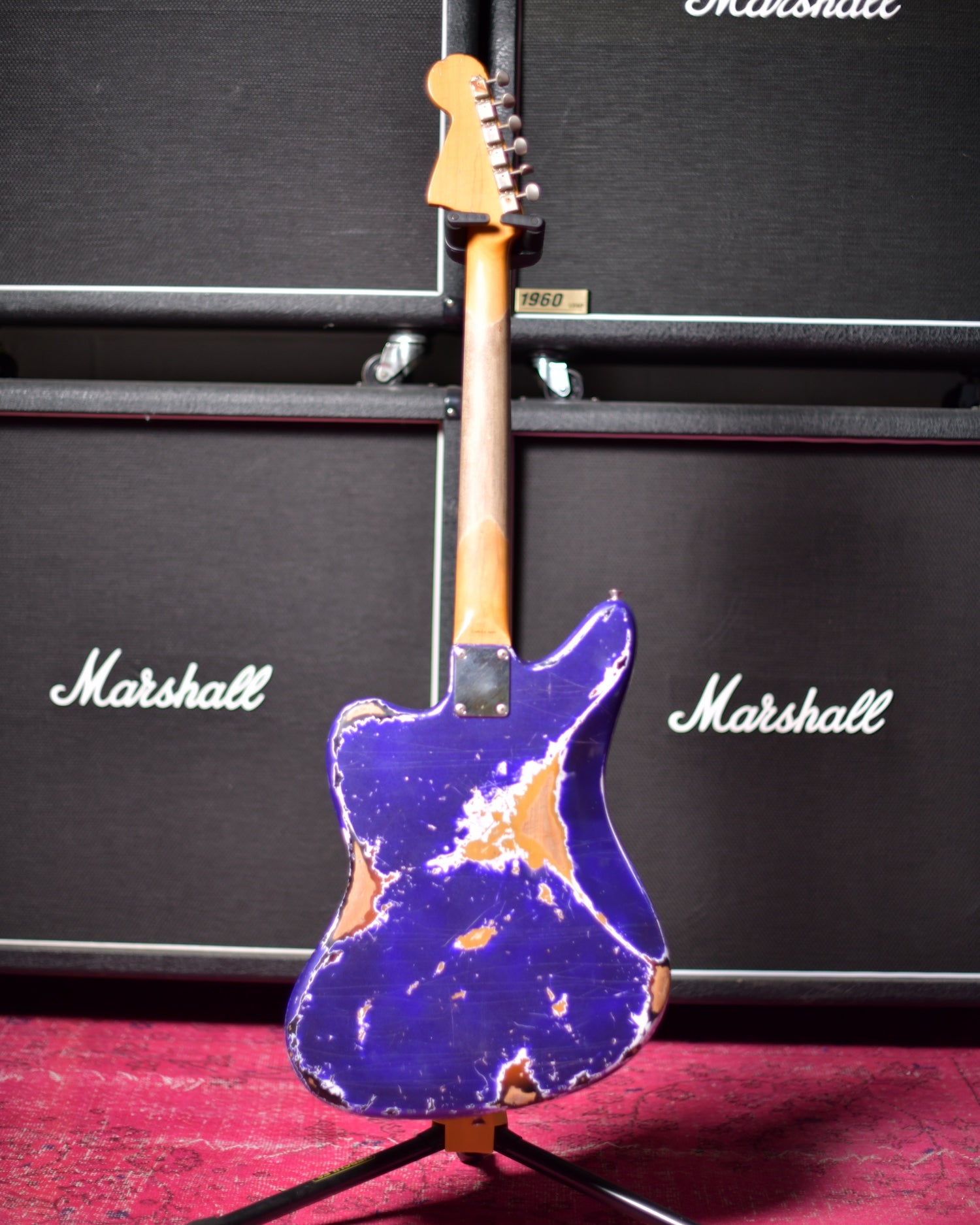 Fender Japan Jaguar CIJ Kurt Cobain Mod Purple Sparkle Over Sunburst Heavy Relic
