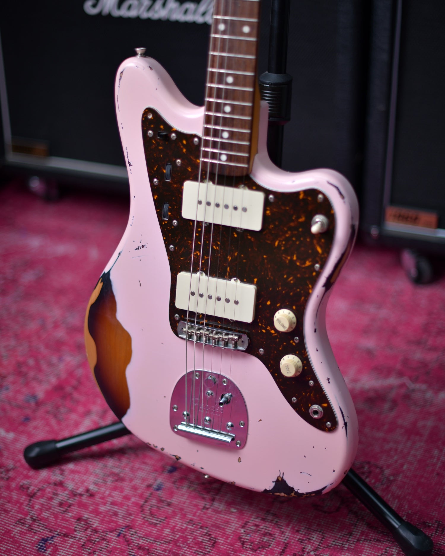 Fender Japan Jazzmaster Heavy Relic Shell Pink over 3TSB MIJ 2015 