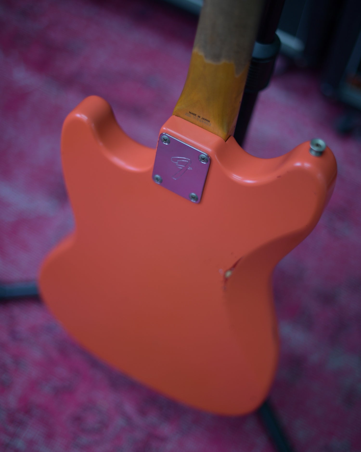 Fender Japan Mustang Kurt Cobain Conversion Coral Pink N Serial 1993 Fujigen